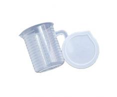 EverGreenPro Verre doseur Transparent en polypropylène Verre mesureur Récipient gradué Ustensile Cuisine avec Couvercle Latex pour Cuisine Cuisson Gâteau Thé au Lait Café-1 Pcs-300ml