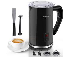 Aigostar Capu - Mousseur à lait 3 en 1: mousse de lait froide ou chaude et chauffe-lait. 500 W, 240 ml. Revêtement antiadhésif, thermostat Strix. Silencieux. 0% BPA.