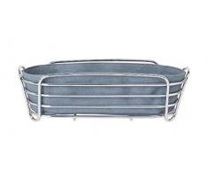 blomus – Delara – Panier à Pain – en Acier chromé et Coton –Couleur Silex – Ovale