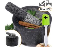 Mortier et Pilon en Granit Large 14cm - Double Usage sur deux face - Ezo.Home