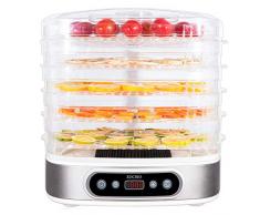 zociko Déshydrateur Alimentaire, Machine électrique déshydrateur de nourriture de la marque, Déshydrateur de viande séchée, Déshydrateur de légume de fruit, 5 plateaux empilables, 500W