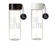 La bouteille Transparent seau seau à bouteille d'eau sans BPA Tritan non toxique 550 ml – 510 multicolore Noir/Blanc