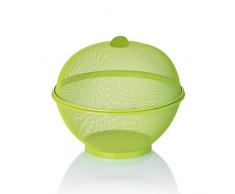 kela 11450 Corbeille à Fruits Como 26,5x24,5cm en métal rêvetement Couleur Vert, 5 x 26,5 x 24,5 cm
