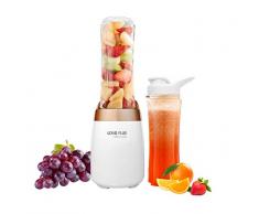 Mini Blender 300W avec deux bouteilles portables sans BPA 500 ml, smoothies Maker, Blanc/doré
