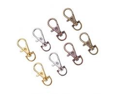 nbeads 100 Pièces Alliage Pivotant Pince De Homard Pinces Lanières Clips Pivotant Crochets pour Clé Split Anneau, Couleur Mixte