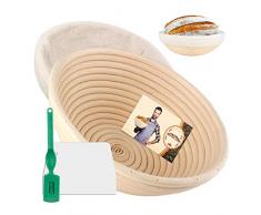 Semlos Panier de Levée de Pain de 10 Pouces, Paniers à Pain Banneton pour Lever de Levain (Rond)
