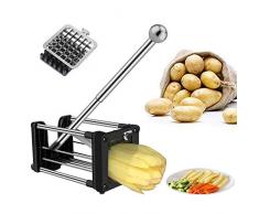Coupe Frites, Lames Acier Inoxydable et Légumes, Jeu de Deux Lames pour Plus de Choix dans la Taille des Frites Fines ou Moyennes, Parfait pour Les Pommes de Terre, Les Carottes et Les concombres