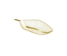 Cabilock Style Nordique Feuille Feuille Casse-croûte Panier à provisions Cuisine Fer Fer légume Assiette Plat Porte décoration Table Bol de Fruits (doré)