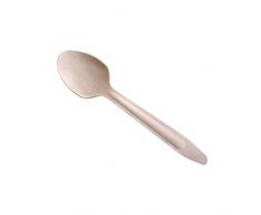 BIOZOYG cuillère jetable de Vaisselle à Usage Unique I 100 x cuillère à Soupe de Madera cuillère en Bois Couverts jetables I biodégradable et compostable 16.5cm