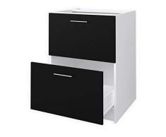 Elements SEPARES Bas OBI Meuble Bas casserolier L 60 cm - Noir Mat