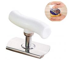 Longsing Ouvre-Couvercle Économie de Travail Ouvreur de Bocal en Acier Inoxydable Ouvre-Couvercle pour arthrite Outil de préhension Spirale Peut enlever Le Couvercle (1pcs, Blanc)