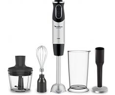 Moulinex DD65H810 Pied Mixeur Quickchef 4 en 1 Mini Hachoir Batteur Pied Purée 10 Vitesses 1000W