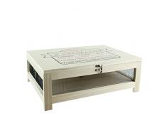 Totally Addict KA2362 Cave à fromage avec plateau de service Bois et acier inoxydable Beige et noir H14,8 x 27 x 39 cm