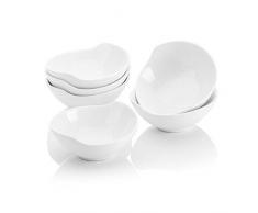 MALACASA, Série Ramekin.Dish, Set de 6 Ramequins Moule à Soufflé Crème Brulée Muffin Cupcakes Petit Bol à Sauce Porcelaine, Bol à Dessert, 11 * 10 * 4cm