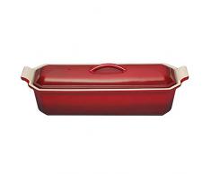 Le Creuset, Terrine Rectangulaire, Avec Presse, 28 x 11 cm, Céramique, Cerise