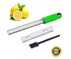 SeeKool Zesteur Multifonctionnel en Acier Inoxydable avec poignée Ergonomique, râpe Agrumes, Fromage, légumes, Lame Acérée en Acier Inoxydable, Couverture de Protection, Résistant Au Lave-Vaisselle