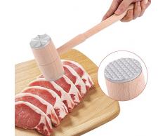 Attendrisseur de viande en bois Écrou Marteau Maillet Pounder Têtes en alliage daluminium Cuisine Outil