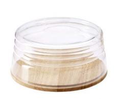 Continenta Cloche Ã Fromage et Bol, 2Â piÃ¨ces en Bois dhÃ©vÃ©a et Verre soufflÃ© Bouche, diamÃ¨tre de 26,5Â xÂ 13Â cm