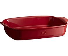 Emile Henry Eh349554 Grand Plat Ã Four Rectangulaire, CÃ©ramique Rouge Grand Cru 42 X 27 X 9 cm