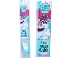 1 POCHE A DOUILLE DOUBLE + 4 DOUILLES 30 X 28 CM LAVABLE CUISINE