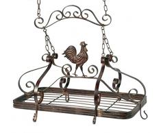 casserolier coq fer forgé