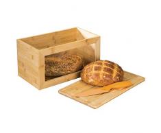 mDesign boîte à Pain en Bois – boîte à Pain avec Planche à découper intégrée comme Couvercle – huche à Pain avec fenêtre de visualisation pour Une Conservation écologique – Couleur Nature
