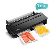 Machine Sous Vide, ABOX 5 en 1 Appareil de Mise Sous Vide Alimentaire Automatique avec Cutter et 1 Rouleau de Film Sous Vide pour Aliments, Viandes, Légumes, Fruits, Noir