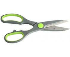Fackelmann 48133 Ciseaux de Cuisine Nirosta-Praktika avec decapsuleur 21cm Gris/Vert/Argent, Acier Inoxydable, 21 x 7,5 x 1,3 cm