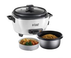 Russell Hobbs 27030-56 Cuiseur à Riz Mini, 0,8l, Insert à Vapeur, Fonction de Maintien au Chaud, Casserole à Revêtement Antiadhésif, Cuillère à Riz et Tasse à Mesurer