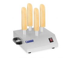 Royal Catering Chauffe Pain Hot Dog Machine Appareil à Hot-Dog Professionnel RCHW-200 (200 W, Température max. 145 °C, 4 Broches grill) Acier