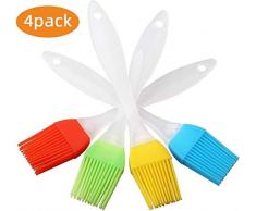 THETAG Pinceau de Cuisine, Yuanzi Pinceau Pâtisserie en Silicone Résistant Haute Température Baking Cooking Brosse pour Barbecue Gâteaux Cuisson (4 Pack)