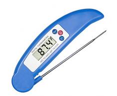 INTVN Thermomètres de Cuisine Thérmo-Sonde de Cuisson, 5 Secondes pour Afficher Les Chiffres,Écran LCD, Anti-Corrosion, pour lalimentation, la Viande,Le Gril, BBQ, Lait et leau de Bain