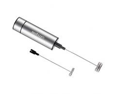 Mousseur à lait électrique, Sedhoom Mousseur de lait en Acier Inoxydable,et Mousse Froide pour Café, Café au lait, Café Crème