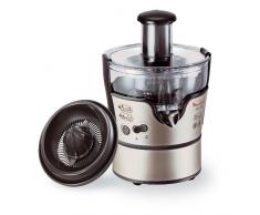 Moulinex JU385H10 Centrifugeuse Elea Duo Appareil Extracteur de Jus Fruits ou LÃ©gumes Presse Agrumes 12000 Tours / minute Citrons Oranges Pamplemousses RÃ©servoir Pulpe 300W