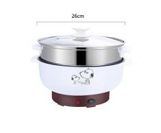 Poêle Électrique Wok Électrique Multi-Fonction Marmite Chambre Dortoir Artefact Étudiant Marmite Petit Pot Électrique Mini Poêle Électrique 1-2 Personnes 3-4 Personnes Avec Cuiseur Vapeur 20/22/24/26c
