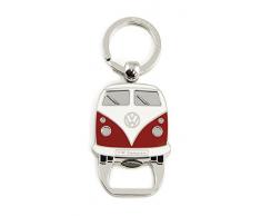 BRISA VW Collection - Volkswagen Combi Bus T1 Camper Van Porte-clés, Anneau Porte-clefs avec Décapsuleur, Idée de Cadeau/Souvenir/Produit Rétro Vintage (Avant/Rouge)