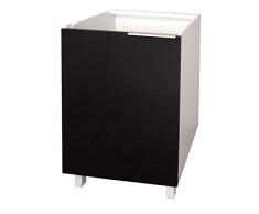 Berlioz Creations CP6BN Meuble Bas de Cuisine avec 1 Porte Noir Haute Brillance 60 cm