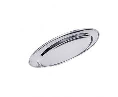 Kosma Plaque ovale en acier inoxydable | Plateau de service | Plat de viande | Plat de service | Plateau ovale | Plateau | Assiette de riz - 60cm