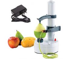 OMZBM Nouveau éplucheur électrique pour Fruits et légumes à la Pomme de Terre Machine Automatique de coupeur de Pommes de Terre de Cuisine déplucheur de Pommes en Spirale dacier Inoxydable,White