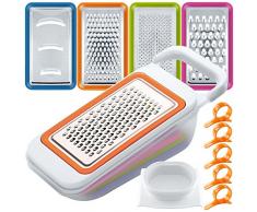 Ensemble de trancheurs à légume et à Fruits avec écorces à lorange, FineGood, 4 Paquets, râpe à découper, Hachoir Multifonctionnel, spiralizer, découpeur