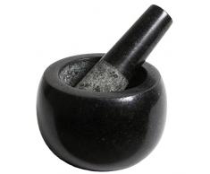 Mortier et Pilon, en 100% Granit Solide avec un Emballage Protecteur Capitonné qui le Protègera des Rayures (2,7 kg, poli, noir, rond, stable), de TUDIMO
