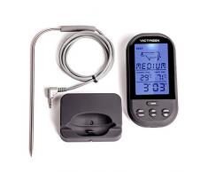 Grand écran LCD numérique de cuisson de cuisine Nourriture Thermomètre à viande pour barbecue four Fumoir Intégré Horloge Minuteur avec sonde en acier inoxydable