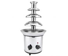 Zerone Fontaine de Chocolat, 2000 Watt 4 Cascades 44Cm Fontaine à Chocolat en Acier Inoxydable Fontaine Chocolat Professionnelle Commercial pour La Restauration de Mariage Prise UE 220V