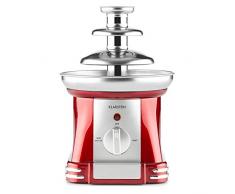 Klarstein Chocoloco - Fontaine de chocolat, 3 cascades extra-lisses, Grand bac de collecte en inox, 350g de nappe de chocolat, Préchauffage et chauffage, Tour en inox, Rouge