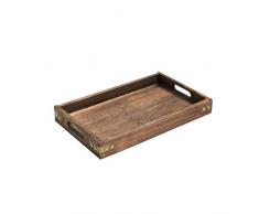 Plateau de service rectangulaire en bois massif pour cuisine, dîner, hôtel, maison, thé, nourriture, petit déjeuner, goûter, Voir image, s