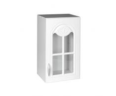 Meuble de cuisine haut DINA 40 cm 1 porte vitrée blanc