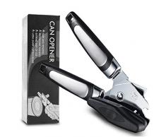 O-Kinee Ouvre-boîtes, Ouvre-boîte Manuel résistant 3 en 1, Peut Ouvre-Bouteille Multifonctions Bord Lisse avec Lame en Acier Inoxydable, Pommeau Facile à Tourner (Noir)