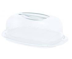 Sundis 7096001 Cloche à Fromage, Plastique, Transparent/Blanc, Taille Unique