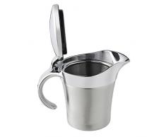 Invero 400 ML en Acier Inoxydable Saucière Sauce Carafe Double Isolation avec Facile à Verser Flip Top Couvercle à charnière - Idéal pour Un Dimanche Traditionnel Repas de Famille, Cuisines et Plus