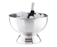 Relaxdays 10024734 Seau à Champagne, Bol à Glace INOX, Bouteille de vin, Glaçons, Pot, D 36,5 cm, argenté